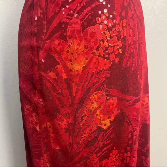 Vintage express Y2K mesh red sequin skirt size small - Picture 2 of 6